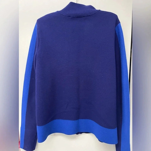 Athleta Cat Track Cardigan- blue tone-on-tone- size L - Picture 4 of 9